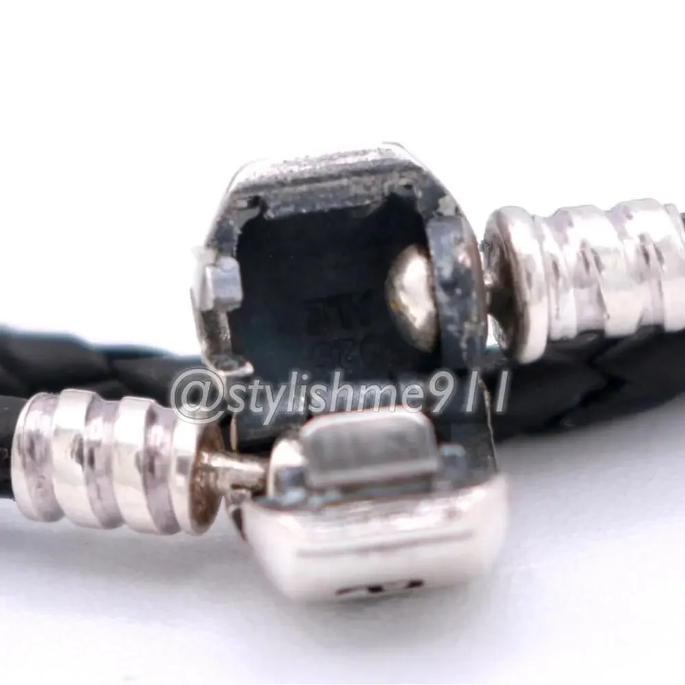 Authentic PANDORA Double Black Leather Bracelet - 590705CBK-D